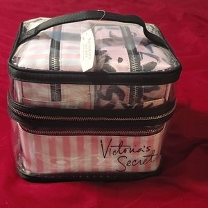 Victoria's secret brand new makeup train travel case. set of 4 bags!